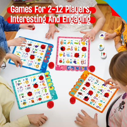 SpriteGru Multiplication & Division Bingo Game, 480 Math Problems, 2 Educational Math Board Game for Kindergarten and Preschool Kids 4-8, Perfect for Classroom & At Home (Up to 25 Players)