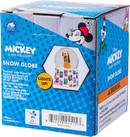 Silver Buffalo Disney Mickey and Friends Mini Light Up Snow Globe│Minnie Mouse│3.8 Inches Tall, 45mm (Small)