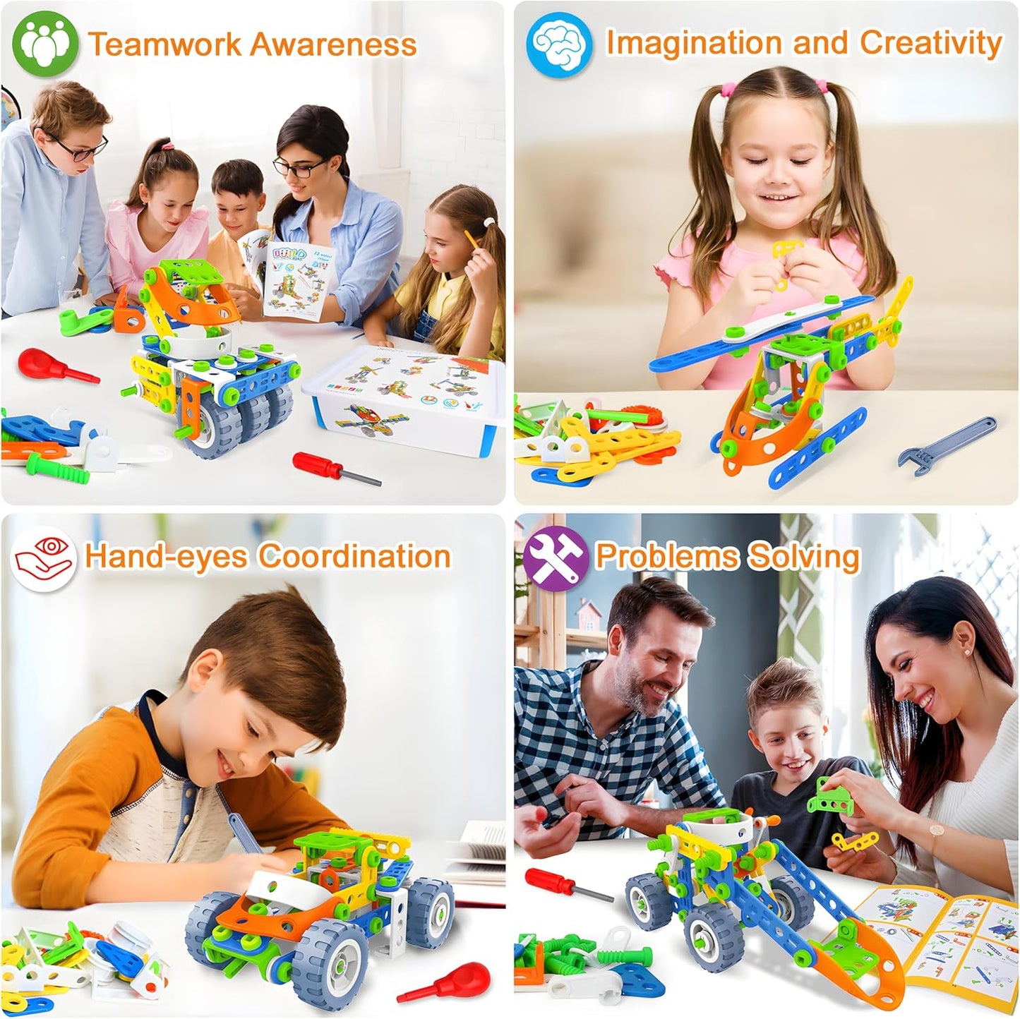 MOONTOY STEM Toys for 3 4 5 6 7 8+ Year Old Boy Birthday Gift, Building Toys for Kid Age 4-8 5-7 6-8 8-12, Preschool Educational Stem Kit Creative Activities for Boys Girls Christmas Idea Gift 118pcs