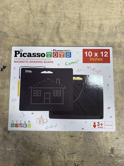 PicassoTiles 2PK 4-in-1 Magnetic Drawing Board 12x10 inch Large Magnet Tablet Pad with 4 Facings Lowercase & Uppercase Alphabets, Numbers, & Freestyle STEM Learning Writing Reading Playboard PTB06