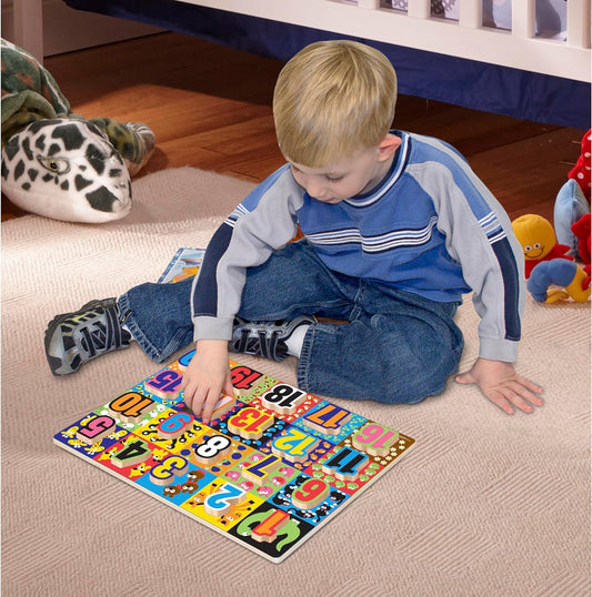 Melissa & Doug Jumbo Numbers Wooden Chunky Puzzle (20 pcs)