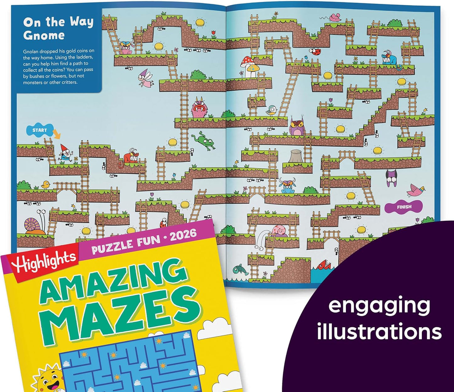 Highlights for Children Puzzle Fun 2025 Books for Kids Ages 6 and Up, 4-Book Set of Brain Teasers, Mazes, Word Puzzles and More Travel-Friendly Screen Free Kids Puzzles