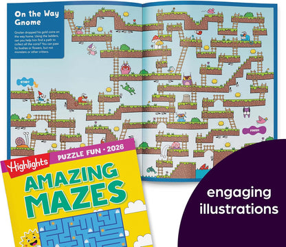 Highlights for Children Puzzle Fun 2025 Books for Kids Ages 6 and Up, 4-Book Set of Brain Teasers, Mazes, Word Puzzles and More Travel-Friendly Screen Free Kids Puzzles