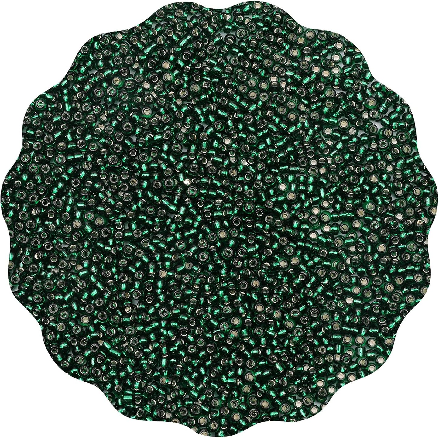 10100 Pcs Size 11/0 Glass Seed Beads, 2 mm Dark Green Small Mini Spacer Loose Pony Beads for Jewelry Making and DIY Crafts - Colors B