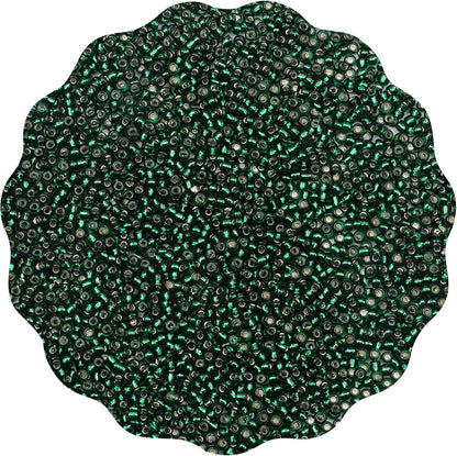 10100 Pcs Size 11/0 Glass Seed Beads, 2 mm Dark Green Small Mini Spacer Loose Pony Beads for Jewelry Making and DIY Crafts - Colors B