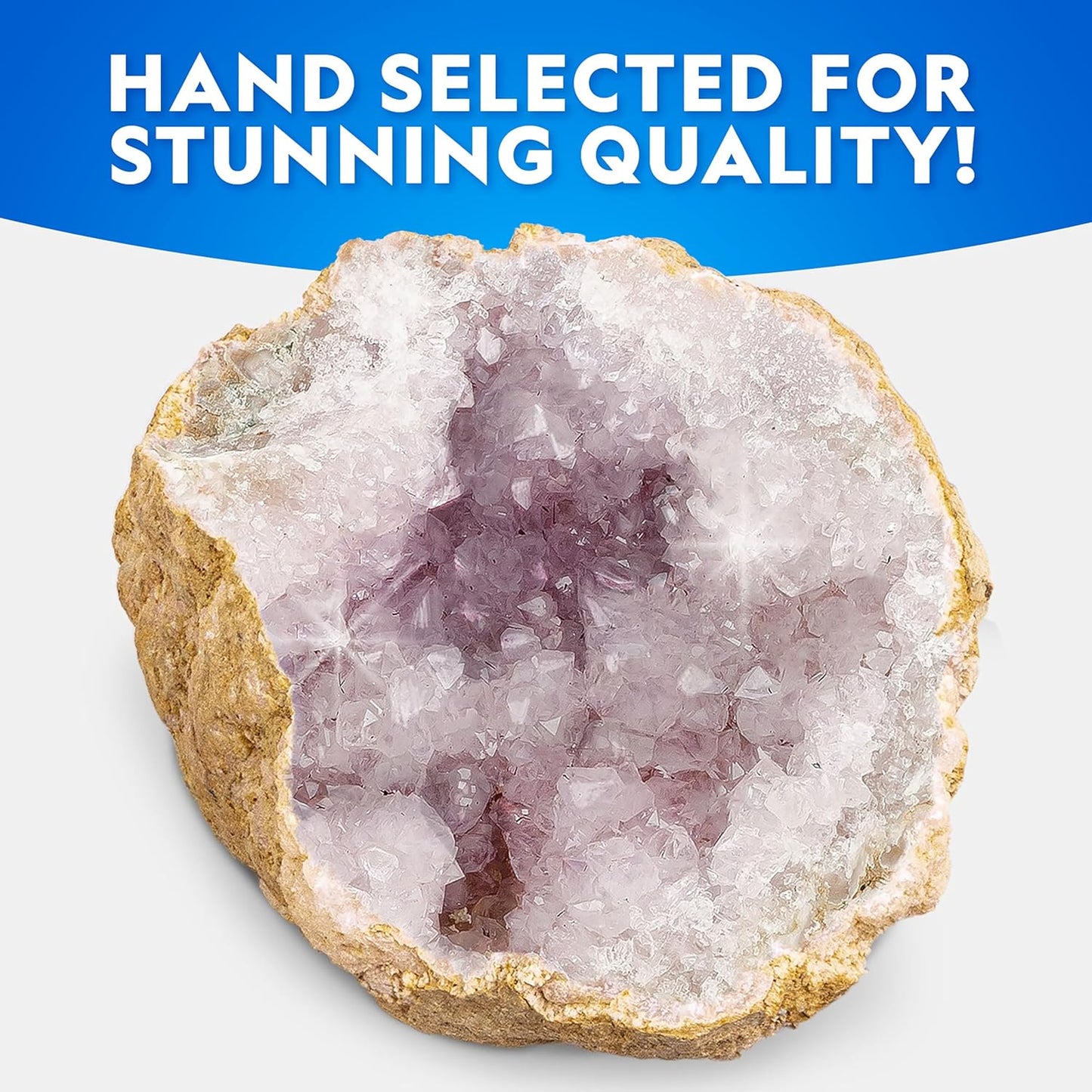 National Geographic Break Open 10 Premium Geodes – Includes Goggles & 2 Display Stands - Great STEM Science Kit, Geology Gift for Kids, Break Your Own Geodes with Crystals