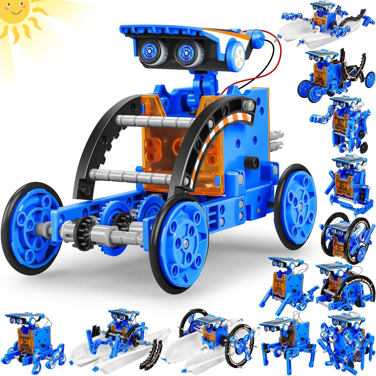 STEM 13-in-1 Education Solar Power Robots Toys for Boys Age 8+, Educational Toy DIY Science Kits for Kids, Building Experiment Robotics Set Birthday Gifts for 8+ Years Old Boys and Girls