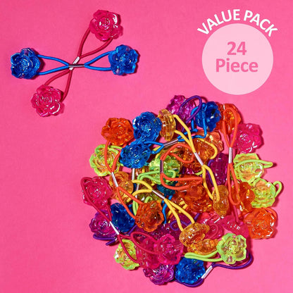 20pc Ponytailers Balls Elastics 18mm Round Opaque Multicolored Twin Beads Bauble Holders Toddler Kids Braiding Styling