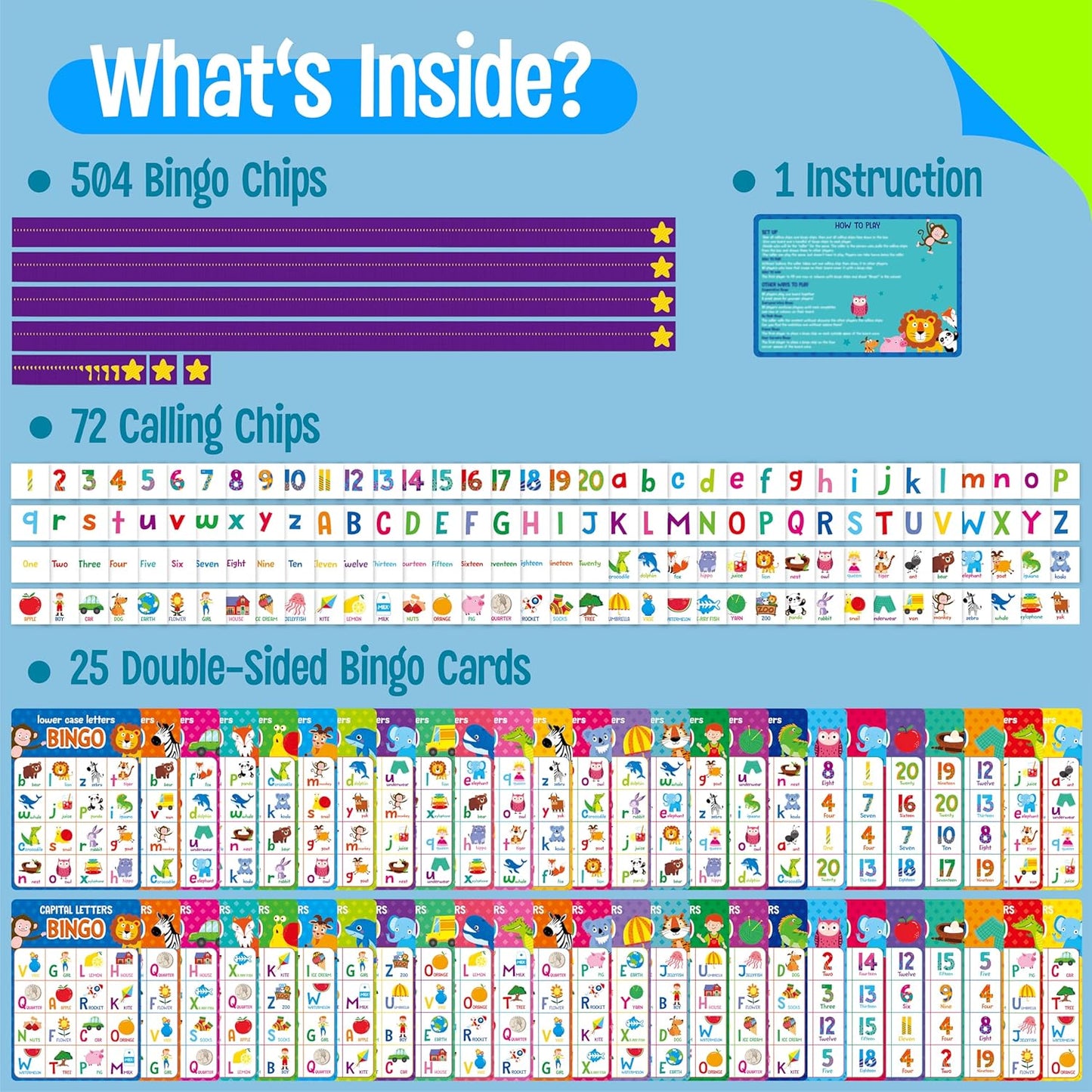 Sight Word Bingo Game, 144 Sight Words Learn to Read Level 1 & Level 2 Bingo Board Game Dolch's & Fry's Words Lists for Kindergarten and Preschool, Grade 1st, 2nd, Kids 4-8 (Up to 25 Players)