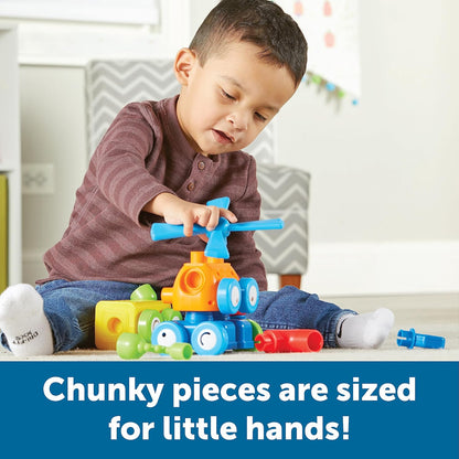 Learning Resources 1-2-3 Build It Robot Factory - Building Robots for Kids, Robot STEM Toys, Kids Engineering Toys, Toddler STEM Activity, Robots Building Kit