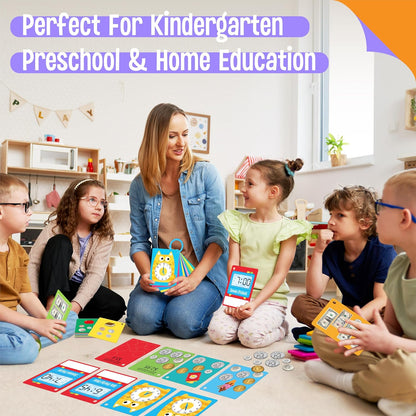 50 PCS Kid First Cognitive Flashcards,Double Sided Printed 7 in 1 Colorful Cards Alphabet,Numbers, Foods,Animals,Shapes,Colors with 3 Reclosable Rings,Learning Tool for Pre-K Kindergarten Toddlers