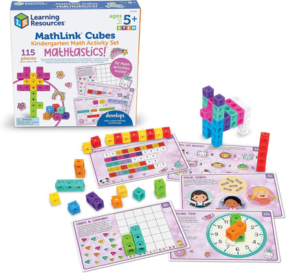 Learning Resources MathLink Cubes Kindergarten Math Activity Set Sea Adventures! - 115 Pieces, Age 5+, STEM Teaching Toys, Kindergartner Games