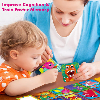 Memory Matching Game, 72 PCS Sight Words Matching Cards for Kids, 36 Pairs Memory Cards, Educational Toy for Children to Learn Sight Words 5+ Years Old