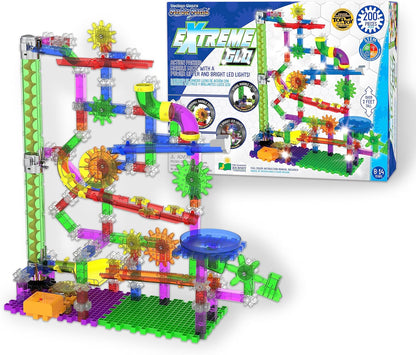 The Learning Journey: Techno Gears Marble Mania - Extreme Glo (200+ pcs) - Glow in The Dark Marble Run for Kids Ages 8-14 Years - Award Winning Toys