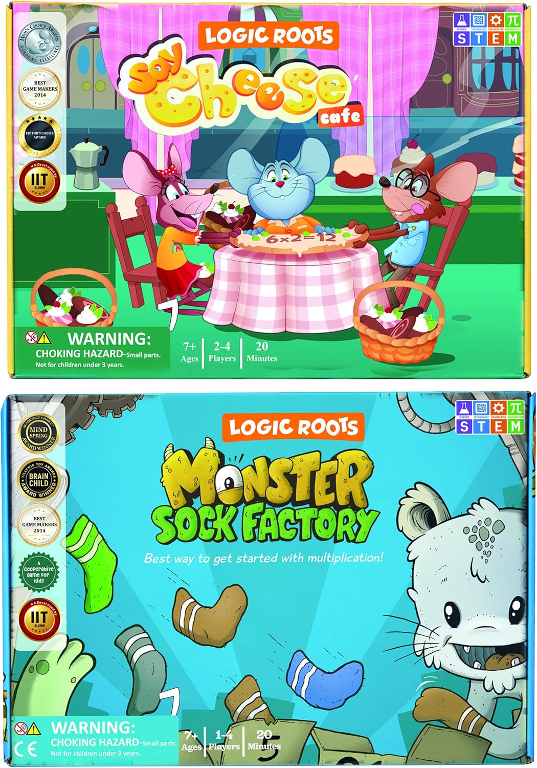 Monster Sock Factory Multiplication and Division Game - Fun Math Board Game for 6-10 Year Olds, Easy to Play STEM Toy for Kids at Home, Learning Gift for Girls & Boys, Grade 1 and Up