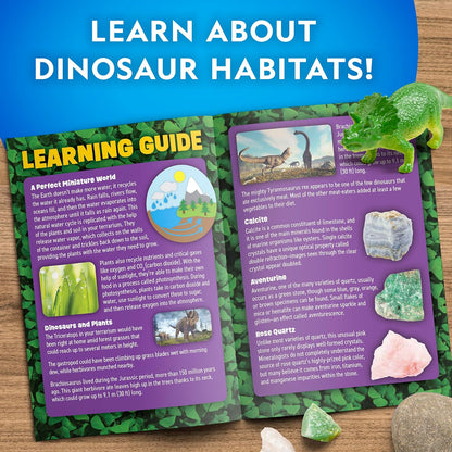 National Geographic Dinosaur Terrarium Kit for Kids – Multicolor Light-Up Terrarium, Build a Dino Habitat with Real Plants & More, Science Kit, Dinosaur Toys for Kids