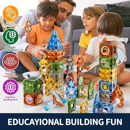 325PCS Glow in The Dark Marble Run with Motorized Elevator, STEM Building Blocks Toy Includes 113 Marbles, for Kids Ages 3+, Easter Birthday Gift for Boys and Girls