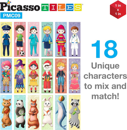 PicassoTiles Magnetic Cube Puzzle 7-in-1 Dinosaur Theme Pattern Magnet Mix Match Building Cubes Toy Set Kids Ages 3 & Up Preschool Children Promote Problem Solving Skills PMC10