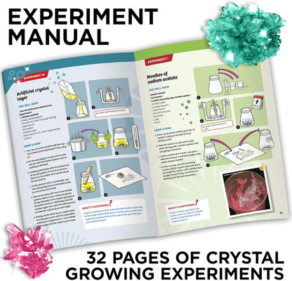 Thames & Kosmos Crystal Growing | STEM Experiment Kit | Grow Dozens of Dazzling, Colorful Crystals! | Learn about Crystallization & Conduct Classic Science Experiments | Make Crystal Geodes | Ages 10+