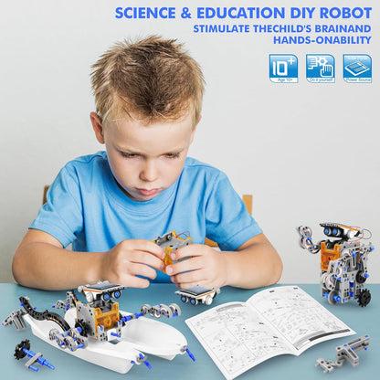 STEM 13-in-1 Education Solar Power Robots Toys for Boys Age 8+, Educational Toy DIY Science Kits for Kids, Building Experiment Robotics Set Birthday Gifts for 8+ Years Old Boys and Girls
