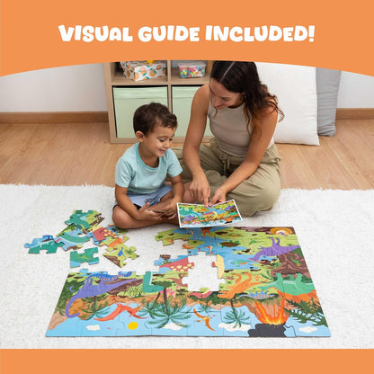 BONNYCO Giant Floor Puzzles for Kids of Jungle Animals with 48 Large Pieces. Safari Jumbo Puzzle 36.2 x 24.4 in, Gifts for Boys and Girls, Educational Kids Toys Ages 2-8