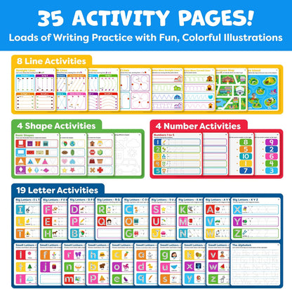 Preschool Learning Activities - Letter Tracing Books for Kids Ages 3-5 - Toddler Handwriting Practice - Learning Books for 4 Year Olds, Educational Learning Toys for 3 Year Old - 4 Year Old Boy Toys
