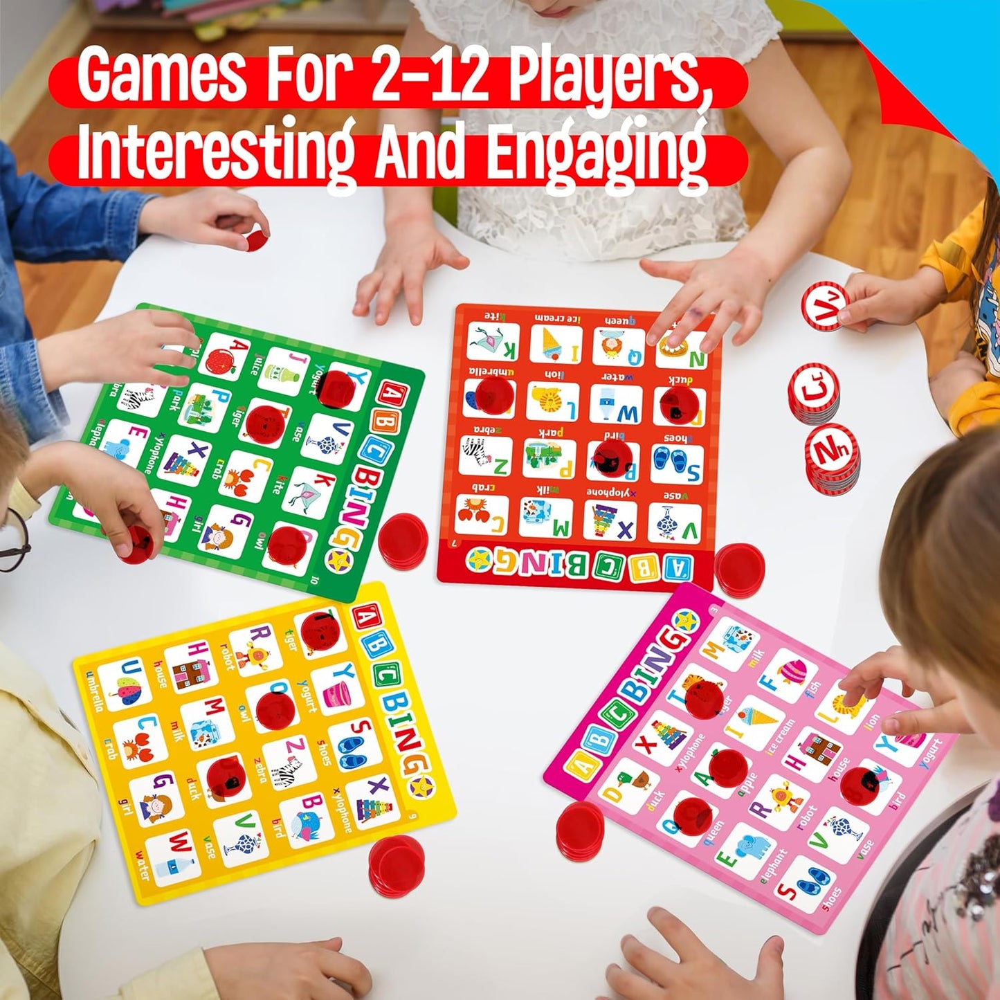 SpriteGru Multiplication & Division Bingo Game, 480 Math Problems, 2 Educational Math Board Game for Kindergarten and Preschool Kids 4-8, Perfect for Classroom & At Home (Up to 25 Players)