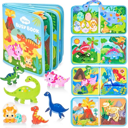 JoyCat Ocean Busy Book for Toddlers 1-3 - Travel Toy Activity Book for 1 2 3 Year Old Boys Girls, Educational Travel Toy with Sea Animals & Life Skills, Easter Basket Stuffers Kid, Autism Sensory Toys
