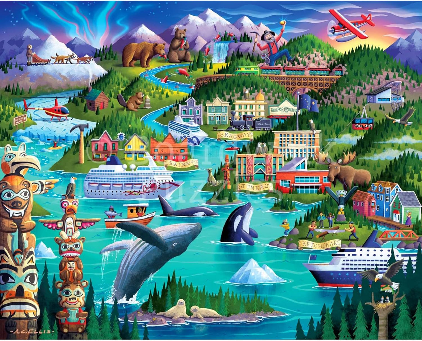 Alaska's Inside Passage by Boardwalk - Personal Puzzle - 210 Piece