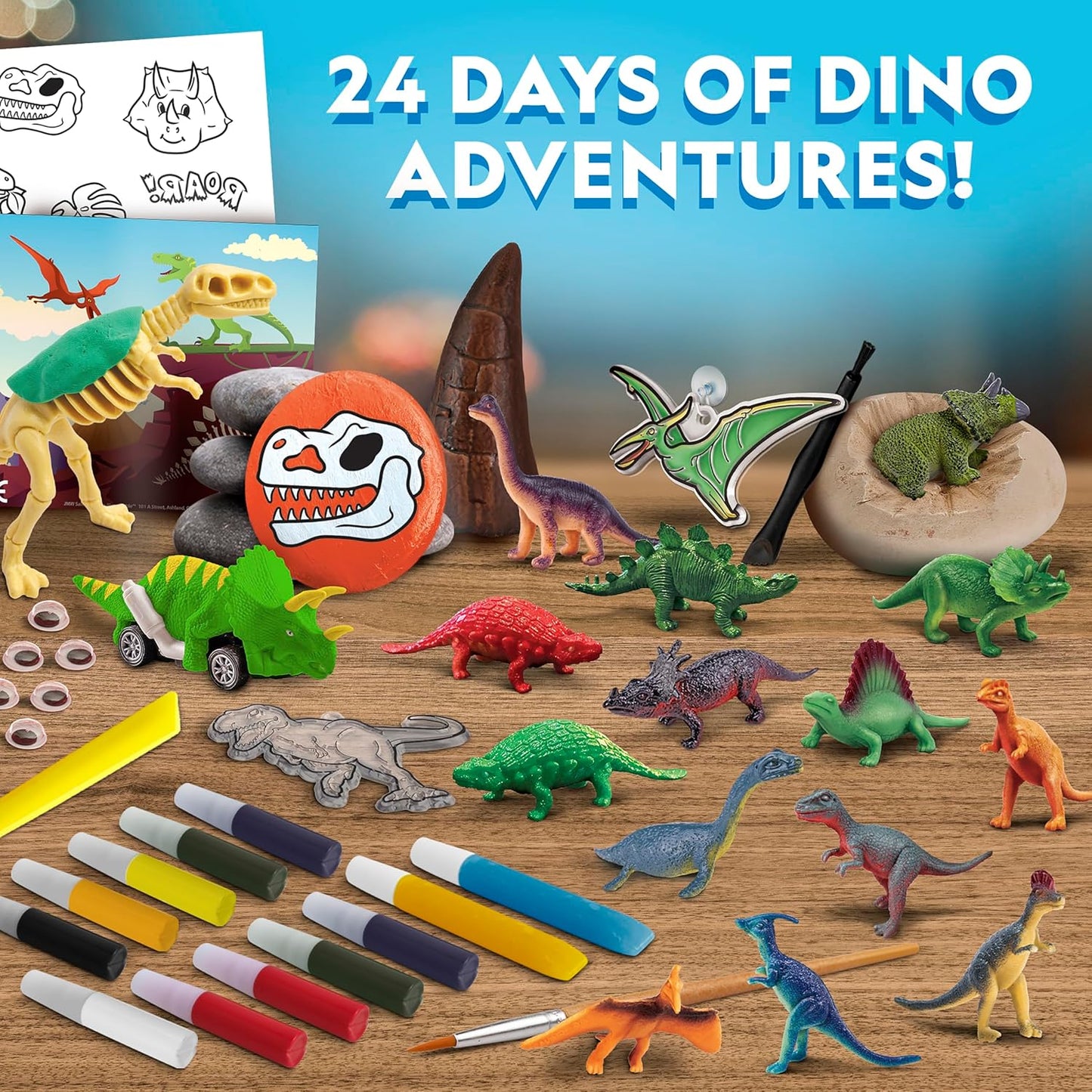 National Geographic Giant Dinosaur Egg Activity Kit – 15+ Dino Crafts, Painting Cars, Clay Models, Dig Brick, Stickers & Learning Guide, Dinosaur Science Toy for Boys & Girls