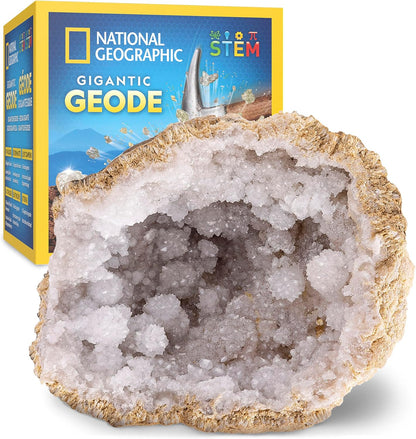 National Geographic Break Open 10 Premium Geodes – Includes Goggles & 2 Display Stands - Great STEM Science Kit, Geology Gift for Kids, Break Your Own Geodes with Crystals