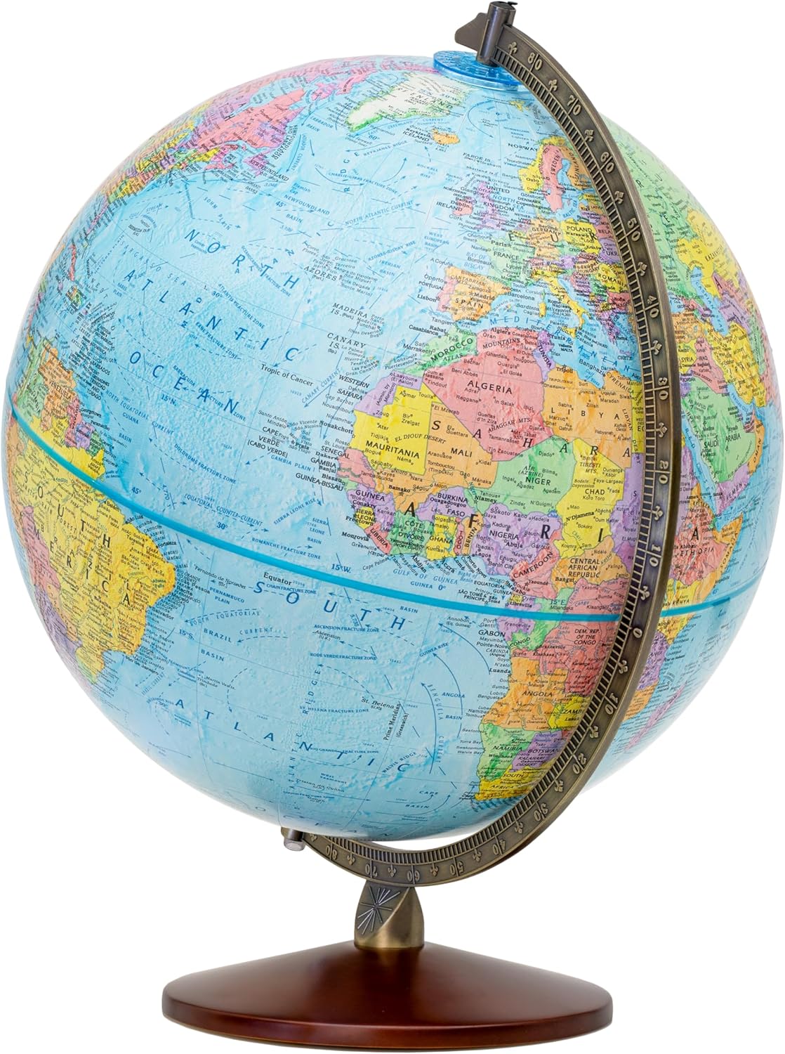Replogle Illuminated World Globe with Stand, 12 Inch diamteter light up globe with 3-D Raised Relief Texture. Perfect for Children And Kid's Classroom and home Decor, Made In USA