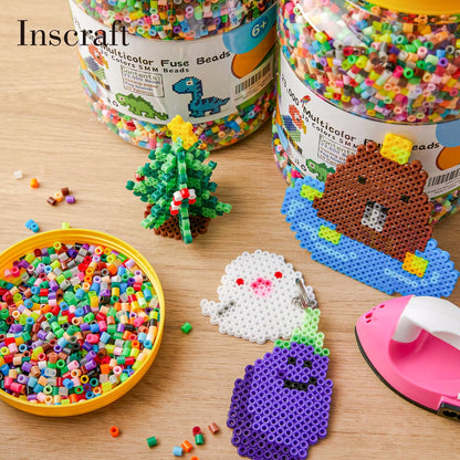 INSCRAFT 30,000 Fuse Beads Kit-30 Individual Packs of Iron Beads Set with 3 Pegboards, 5 Ironing Paper, 10 Patterns, Gifts for Birthday Christmas, Multicolor 5mm Melty Beads Bulk Refill Kit