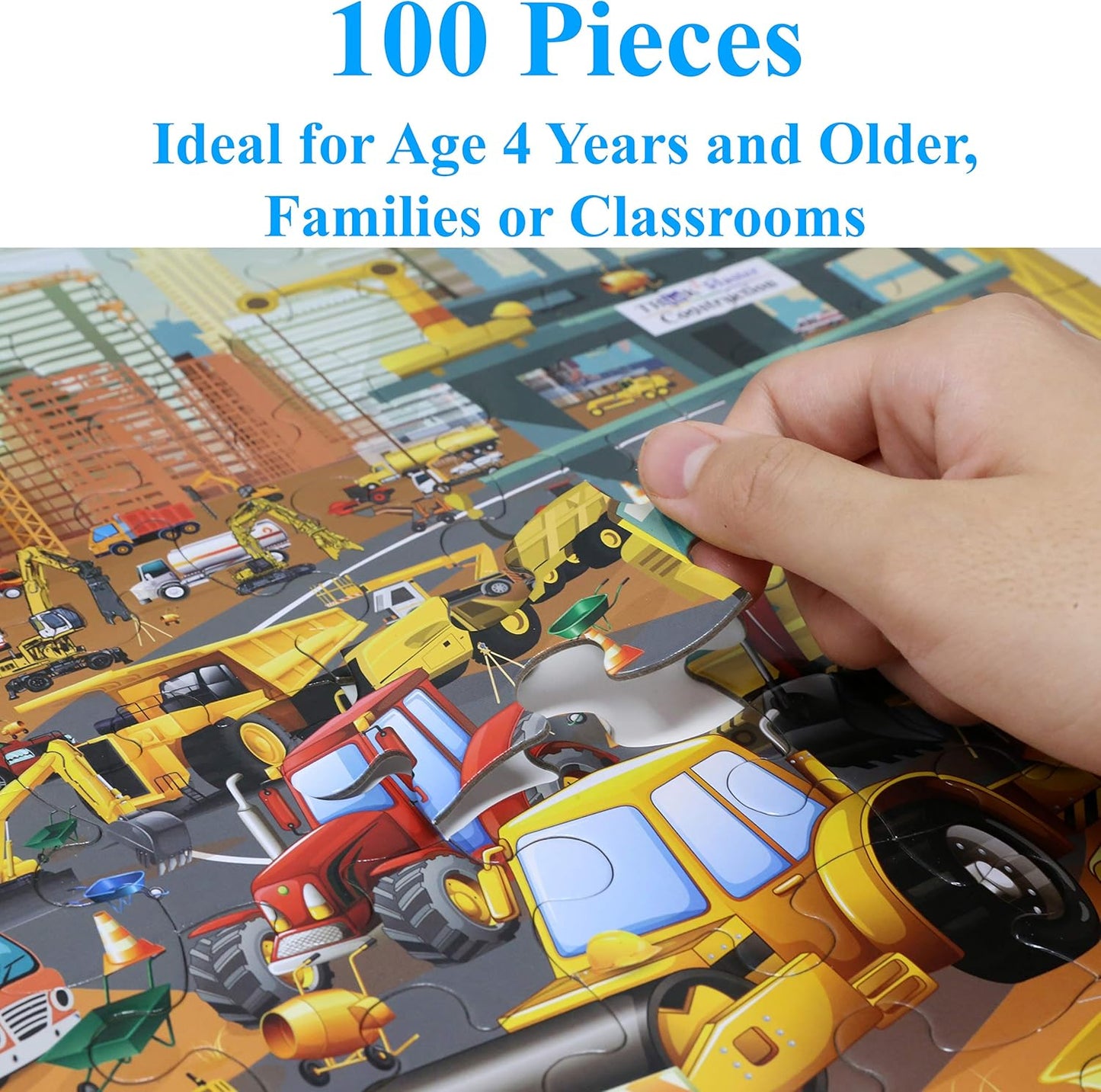 Think2Master Colorful Alphabet & Numbers 100 Pieces Jigsaw Puzzlef. Great Gift Size:23.4” X 16.5”