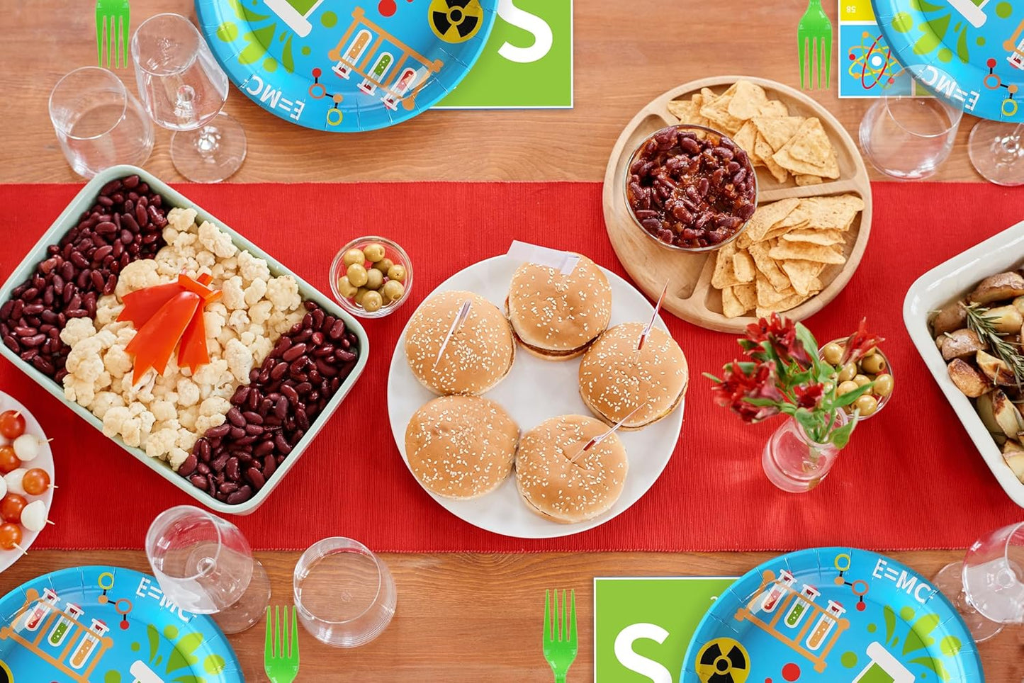 Science Party Supplies (100 pcs) Science Party Plates, Science Birthday Napkins, Science Paper Plates Napkins for Chemistry Party, Forks, Mad Scientist Themed Birthday Lab Party Decorations, 25 Serves