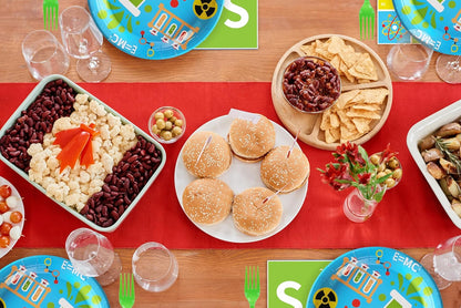 Science Party Supplies (100 pcs) Science Party Plates, Science Birthday Napkins, Science Paper Plates Napkins for Chemistry Party, Forks, Mad Scientist Themed Birthday Lab Party Decorations, 25 Serves