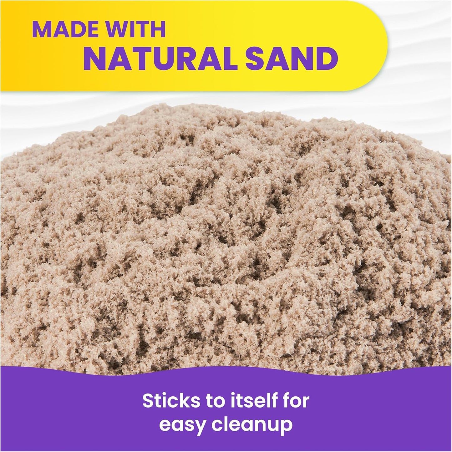 Kinetic Sand, 3.25lbs Beach Play Sand, Amazon Exclusive, Moldable Sensory Toys for Kids, Resealable Bag (Packaging May Vary), for Ages 3 and up