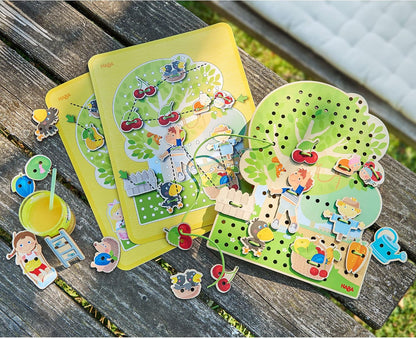 HABA Dress Me Lacing Cards Game - Montessori Fine Motor Skills Toy for Preschool Learning Activities and Kindergarten Toys with 36 Wooden Pieces