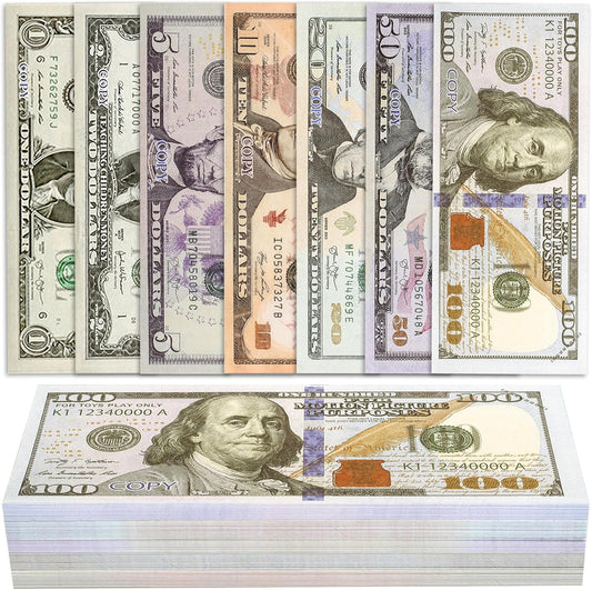 140 Pcs Play Money Kids Set, Number Learning & Counting Toys, Educational Counting Toys for Kids Ages 3+, Develop Early Math Skills,Birthday Party and Holida,Videos Music Party