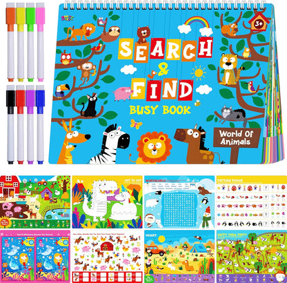 SpriteGru Dry Erase Mazes Game Pad, 30 Mazes Reusable & Erasable Book, Fun Brain Challenge Games Interesting Educational Toy and Learning Tool for Road Trip Airplane Travel