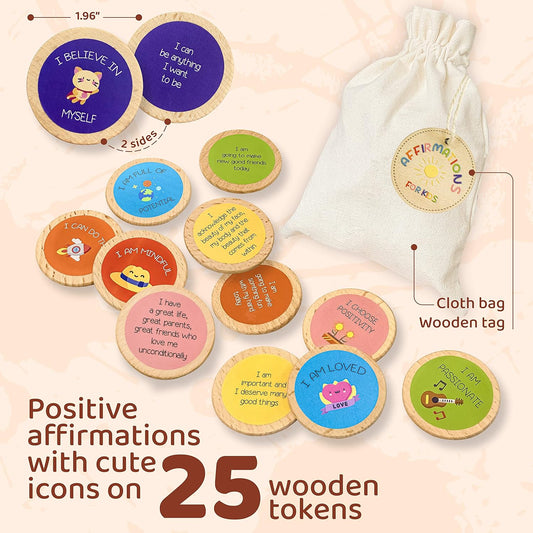 STOFINITY Positive Affirmations Cards for Kids - Daily Affirmations for Kids, Positive Affirmation Chips for Toddlers Child, Motivational Quotes Inspirational Tokens Bulk Classroom Gifts for Students