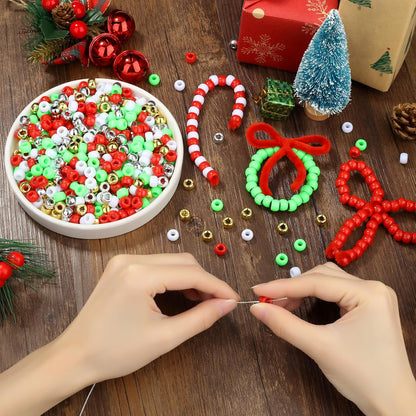Red Pony Beads 1000Pcs 9mm Pony Beads Bulk Red Perler Beads for Friendship Bracelets Kandi Beads Hair Beads for Braids Beads for Crafts