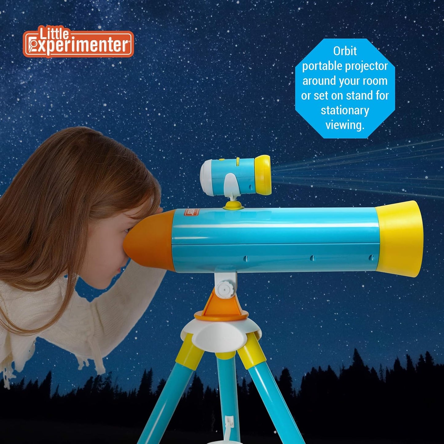 Little Experimenter Projector Telescope for Kids, Children's Telescopes & 24 Space Images, STEM Activity Science Toys, Gifts for Kids, Learning Gifts for Boys & Girls Ages 3 4 5 6-12 Year Old