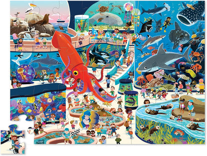 Crocodile Creek Above + Below 48-Piece Jigsaw Floor Puzzle - Fun Floor Puzzles for Kids Ages 4-8, Jumbo Unicorn