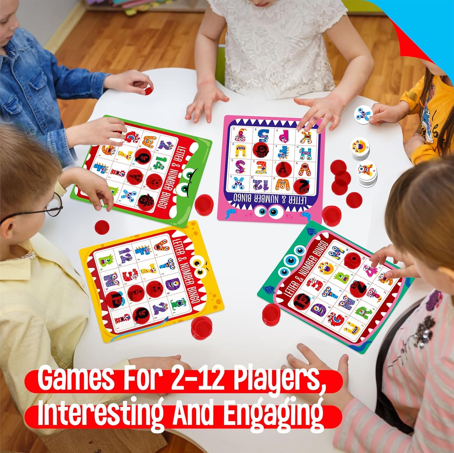 SpriteGru Multiplication & Division Bingo Game, 480 Math Problems, 2 Educational Math Board Game for Kindergarten and Preschool Kids 4-8, Perfect for Classroom & At Home (Up to 25 Players)