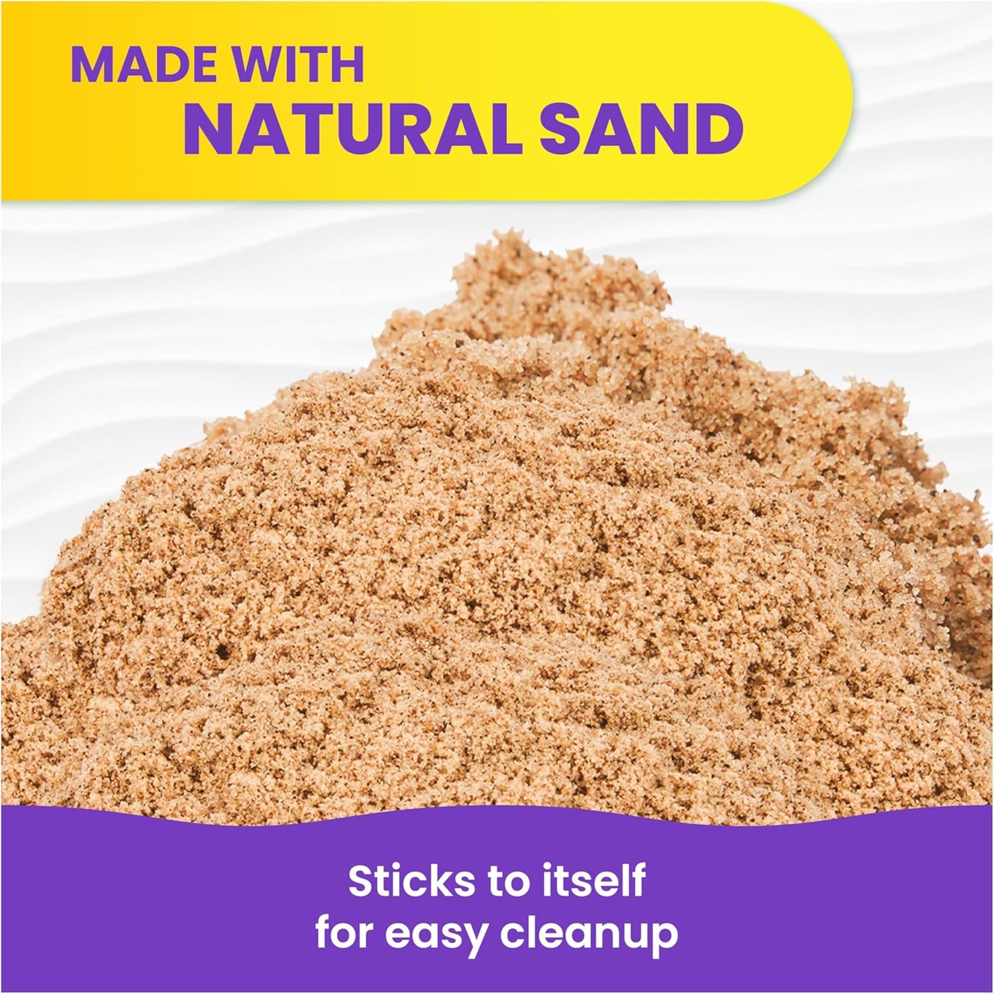 Kinetic Sand, 3.25lbs Beach Play Sand, Amazon Exclusive, Moldable Sensory Toys for Kids, Resealable Bag (Packaging May Vary), for Ages 3 and up