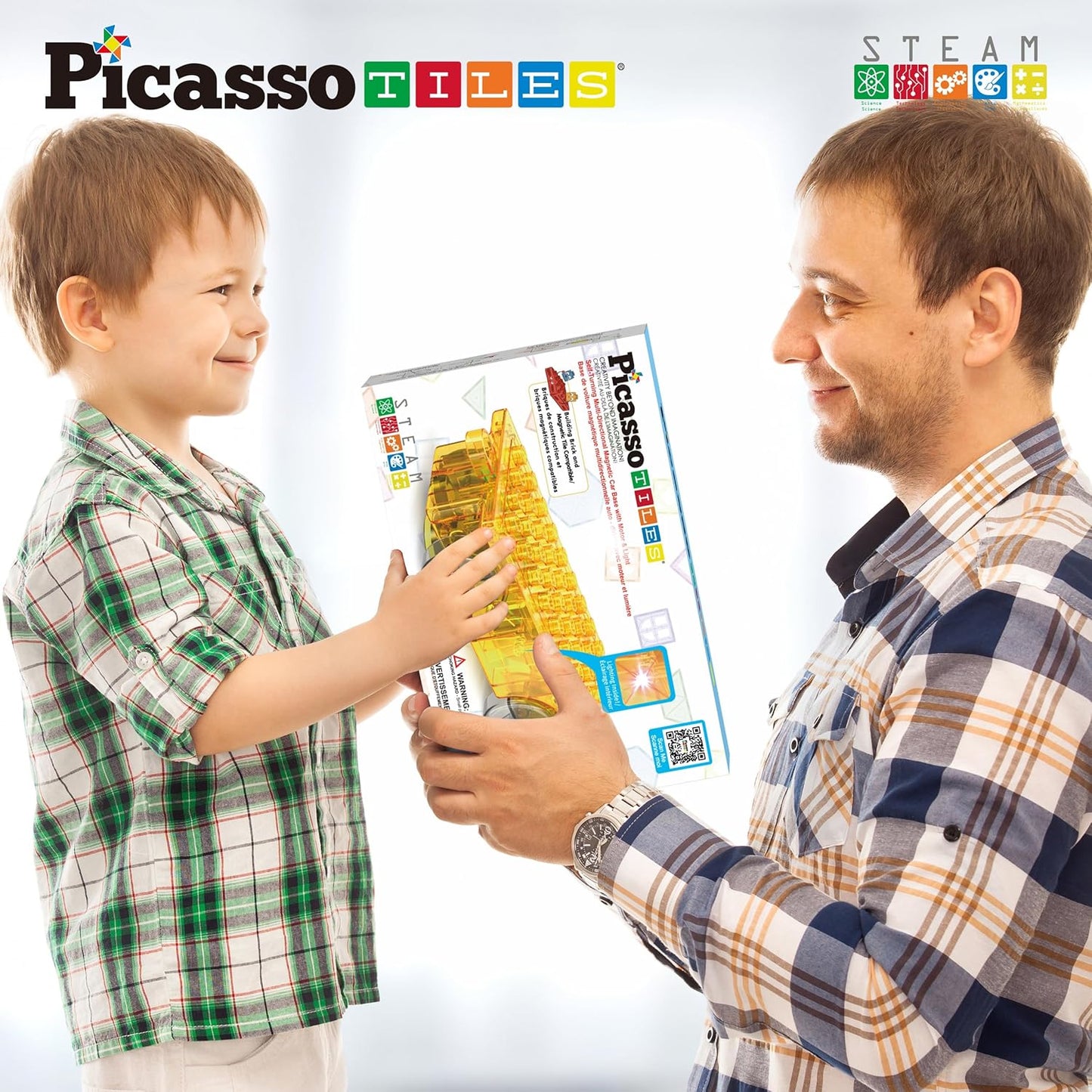 PicassoTiles Magnet Tile Construction Themed Building Blocks 5-in-1 Crane, Ladder, Dump Truck, Excavator, and Backhoe Action Figures, 2 Car Base Vehicles Magnetic Tiles Learning Toys Kids Ages3+ PTU06