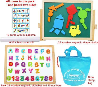 Toys of Wood Oxford Wooden Magnetic Letters and Numbers - Fridge Magnets for Kids- Alphabet Letter and Number Magnets for Children- ABC and Spelling Learning Toy