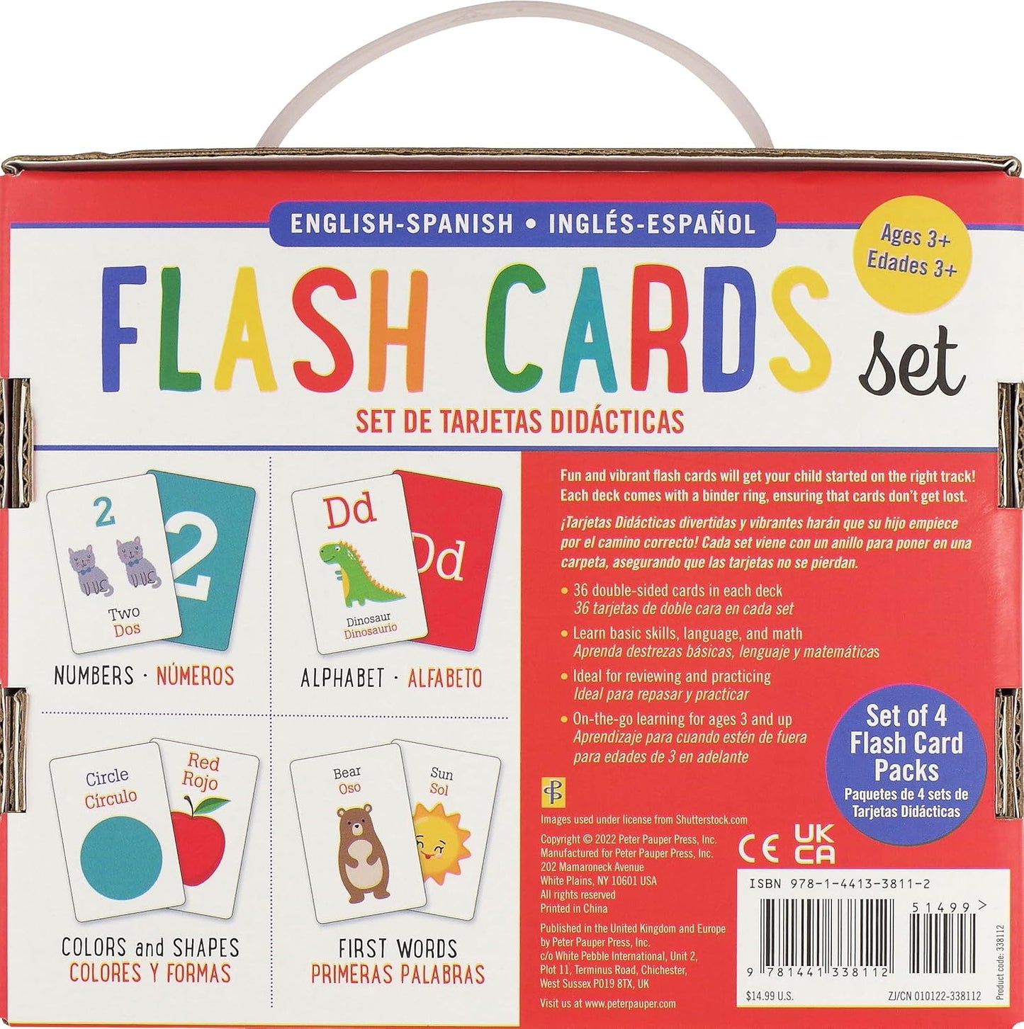 Bilingual Flash Cards Value Pack - Spanish and English (Includes Alphabet, Colors & Shapes, First Words, and Numbers) (Set of 4 Decks)