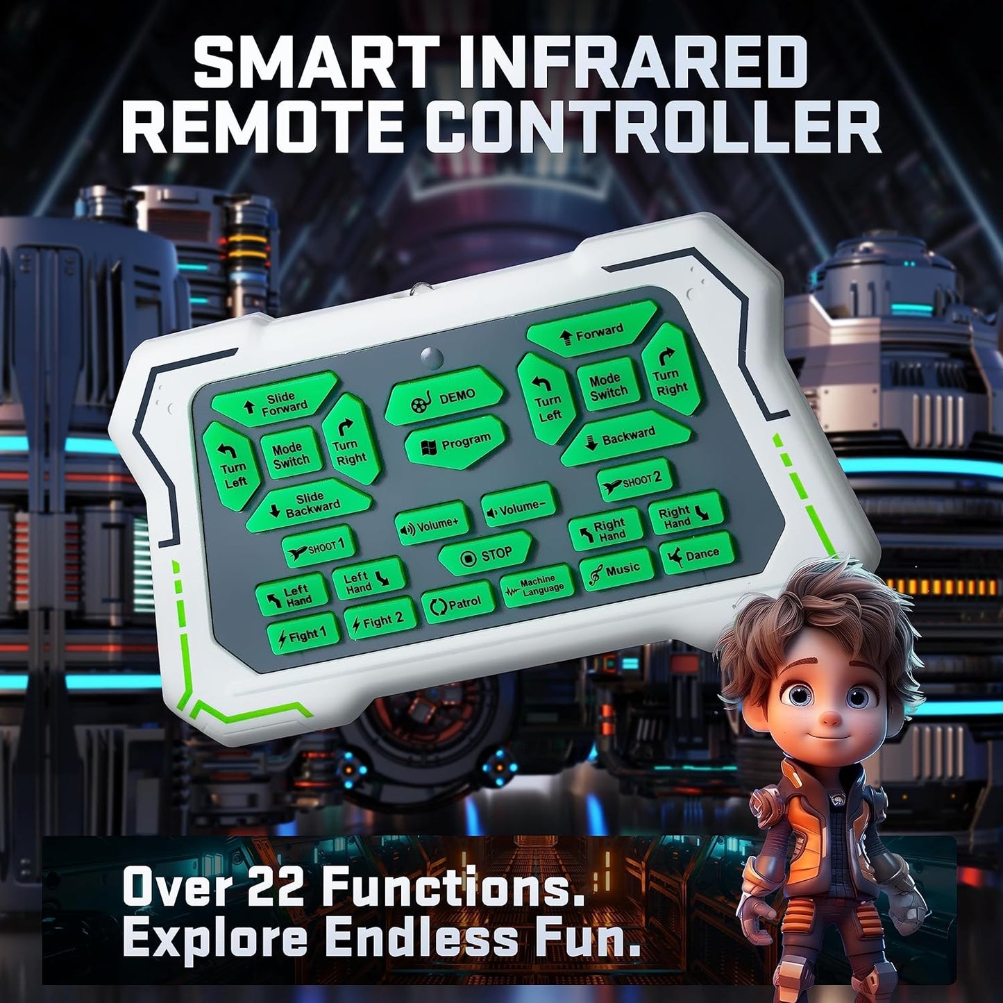 BEZGAR Robot Toys for Kids 3-12 Years Old - Big RC Robot Programmable Dancing with 22 Actions, Remote Control Emo Robots Supporting 78 Changing Expression Christmas Birthday Gift for Boys and Girls